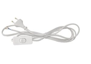 Pistik + Juhe + Lüliti 1,9m Valge, Must