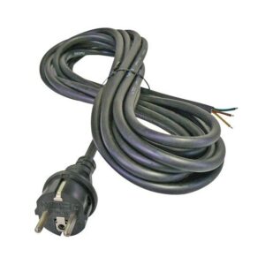 Pistik + Juhe 2,5m Kummist (2G1,0mm²) Must