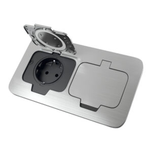 Pistikupesa 2-ne Maandusega Süvistatav Alumiinium IP54